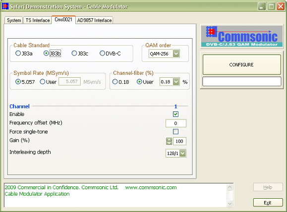 DVB-C modulator / J83 modulator Safari plug-in