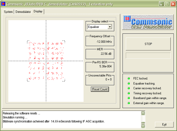 DVB-C demodulator / J83 demodulator DVB-C 64-QAM + Noise...