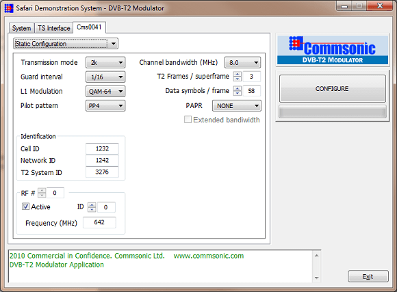 DVB-T2 modulator Safari plug-in
